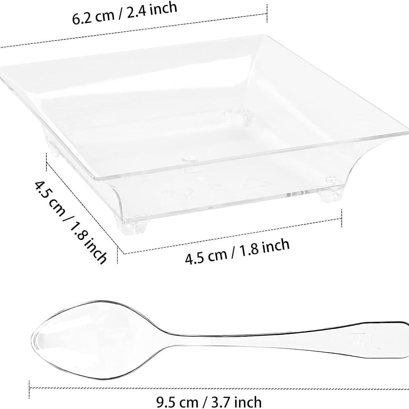 Cross-Border Amazon Disposable Ps Hard Plastic Thickened Design Dessert Sauce Transparent Snack Plate thumbnail 5