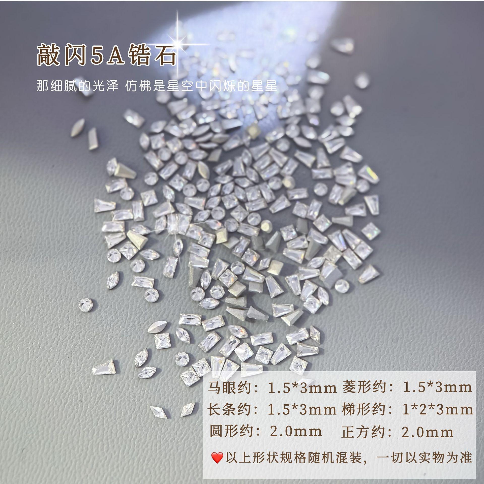 White super mini flat bottom chamfered zircon mixed pack