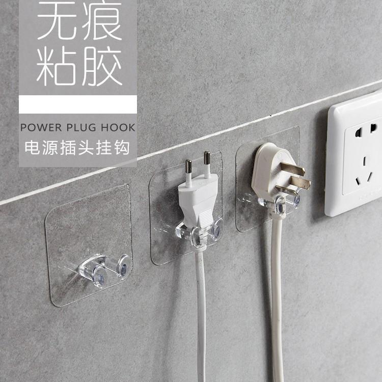 Creative power plug hook kitchen wire adhesive wall hanging storage punch-Free Socket seamless sticky hook cross-border thumbnail 4