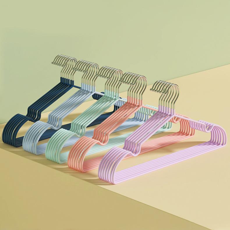 Plastic-Coated Metal Clothes Hangers for Adults and Children, Non-Marking Hangers for Home Use, Modern and Simple Design