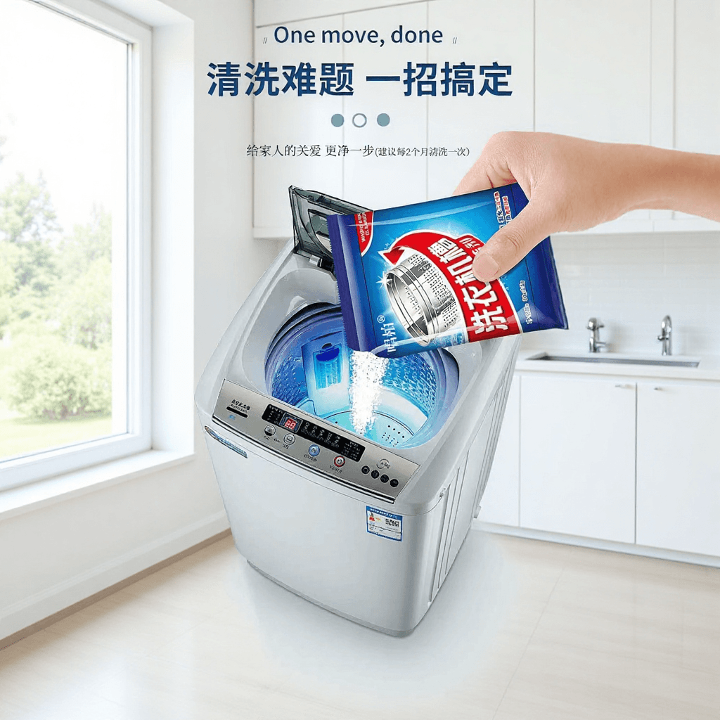 Washing Machine Drum Cleaner Detergent for Household Use, Suitable for Fully Automatic Drum and Pulsator Machines, Powerful Descaling and Stain Removal for Sinks